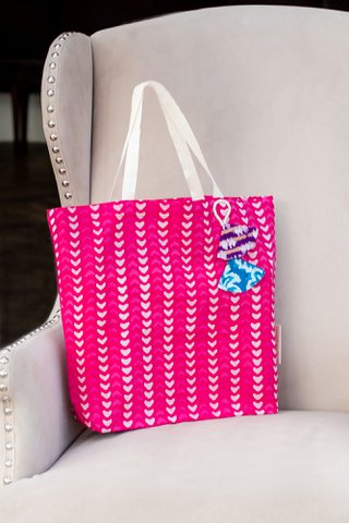 Stoffgeschenktüten Tote Style - Batik Kollektion - Fuchsia / Hearts