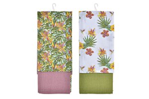 CLOTH SET 2 COTTON 60X40X0,5 TROPIC GARDEN 2 ASSORTMENTS. PC193036
