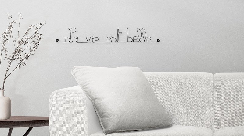 La vita è bella – Decorazione da parete in filo metallico Best-Seller - Decorazione per la casa - Fatto a mano