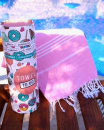 SERVIETTE TO GO IPANEMA KIDS Poncho de plage en coton 60x48 cm | Serviette à changement rapide à séchage rapide | Rose | avec coffret cadeau