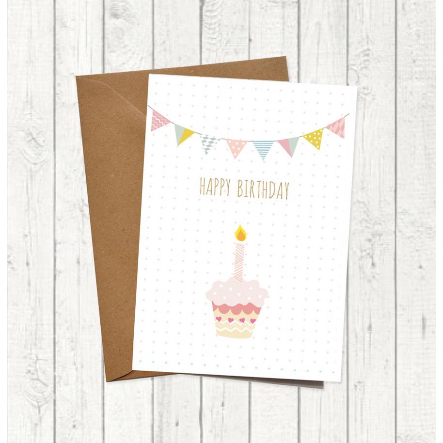 Grusskarte "Happy Birthday Cupcake"