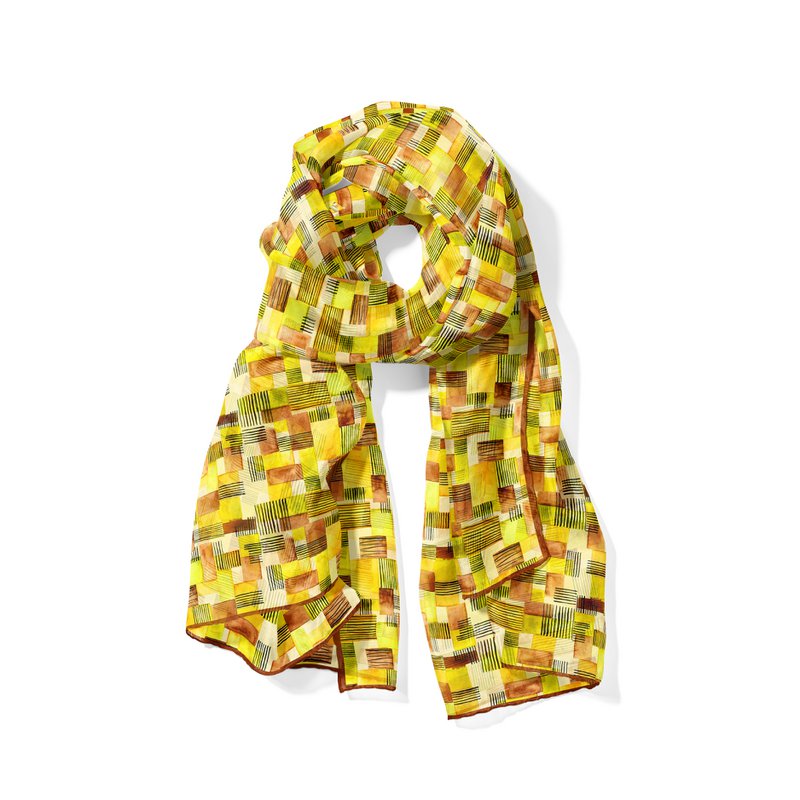 Yellow scarf with ethnic print Cahyono
