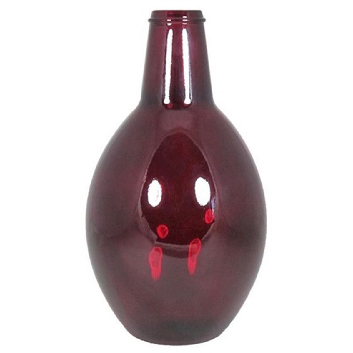Glas Flasche Lasia, H38cm, D6-21cm, rot