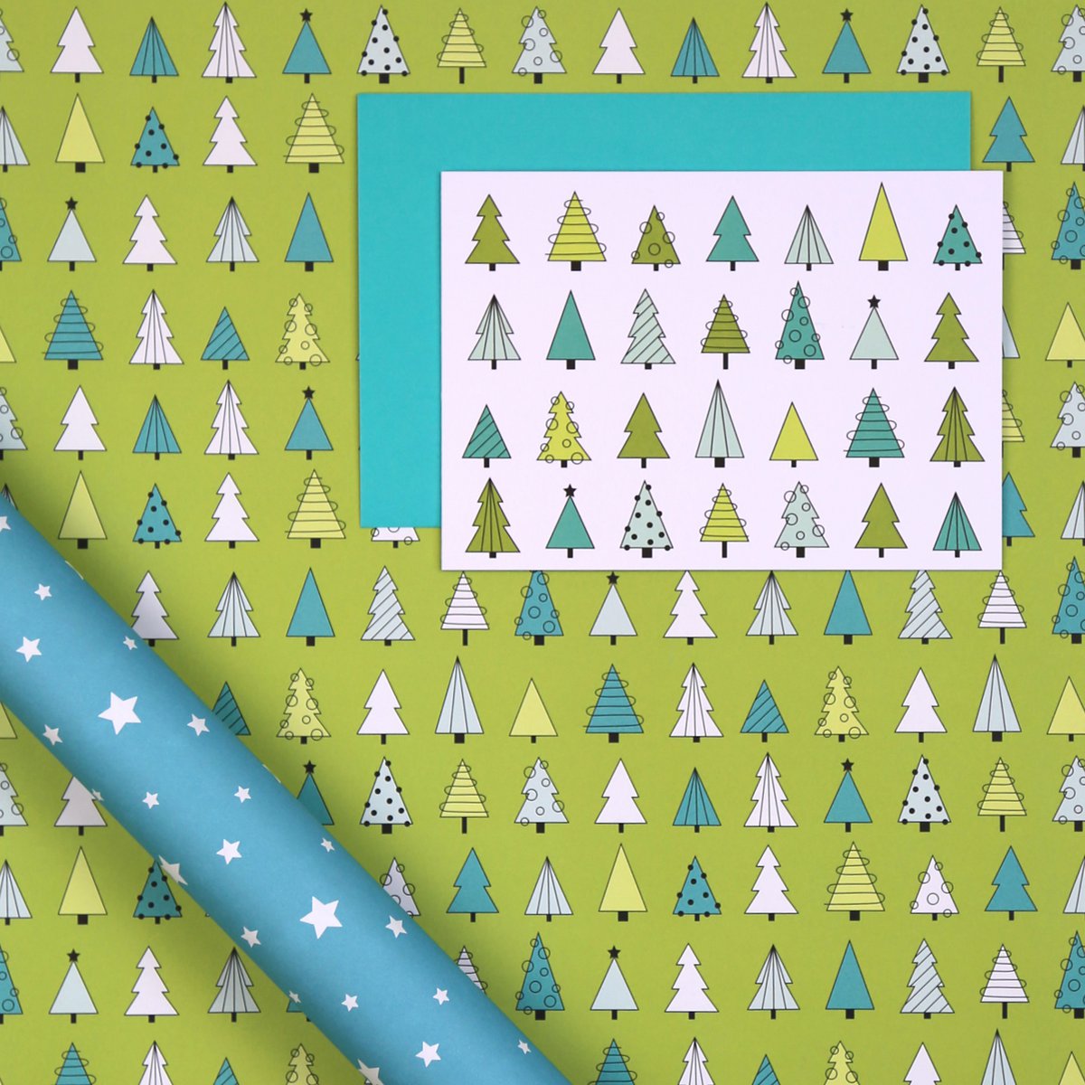 Geschenkpapier Tannenbaum Weihnachten Albert
