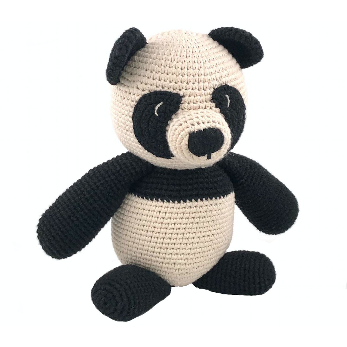 Luna-Leena panda Bear cuddle black & white - organic cotton - 0+ - hand crocheted in Nepal