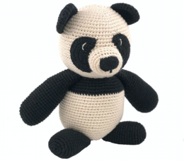 Luna-Leena panda Bear cuddle black & white - organic cotton - 0+ - hand crocheted in Nepal