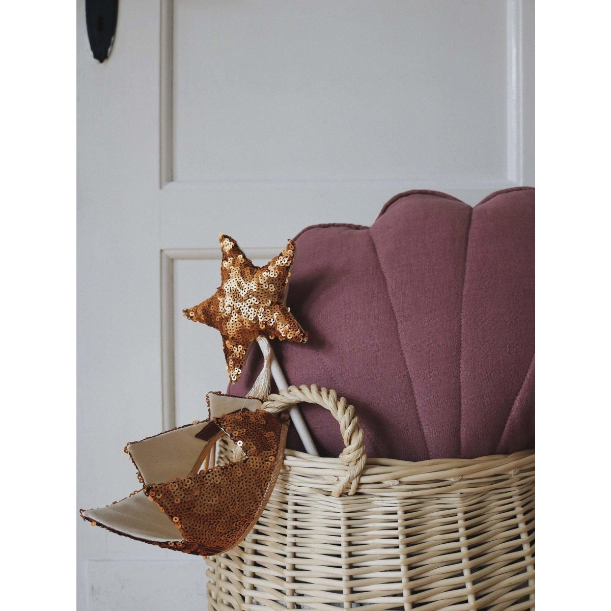 "Gouden pailletten" kroon en toverstok magische set