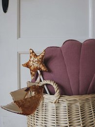 "Gouden pailletten" kroon en toverstok magische set