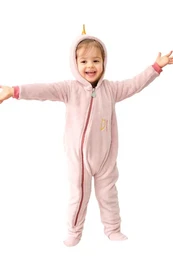 Baby Hooded Plys All-in-One, Unicorn
