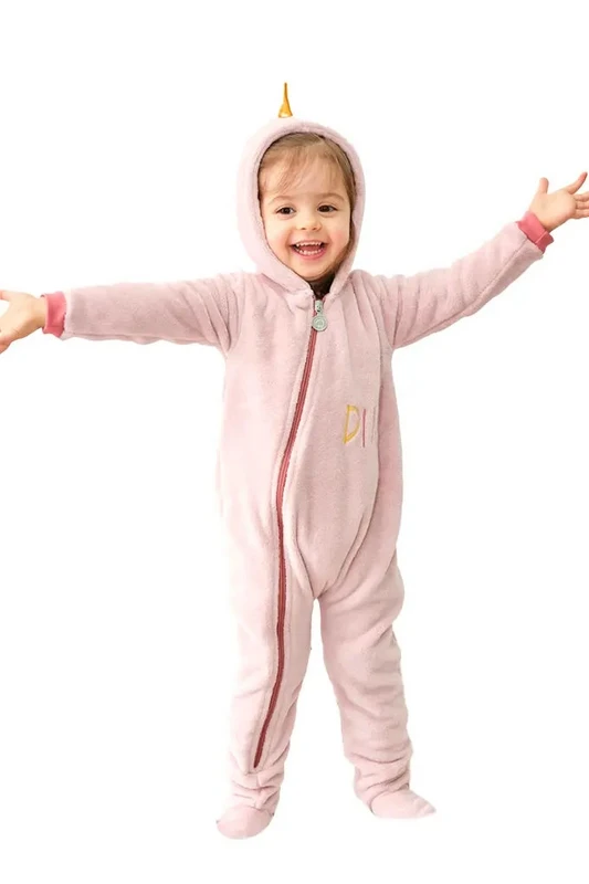 Baby Hooded Plys All-in-One, Unicorn
