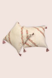 Cushion | Handwoven Dupion Silk Cover Embroidered | 41x41cm