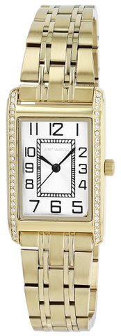 JUST WATCH Damenuhr "Ebba" mit Edelstahlband, 38 x 24 mm, goldfarbe/ weiß