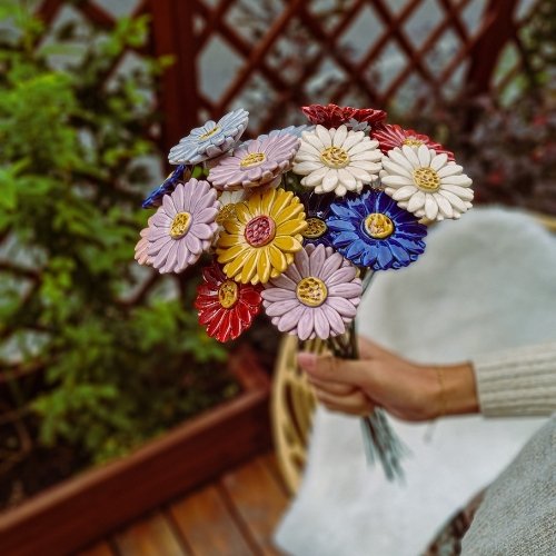Gerbera ⌀ environ 5 cm | tige de 39 cm