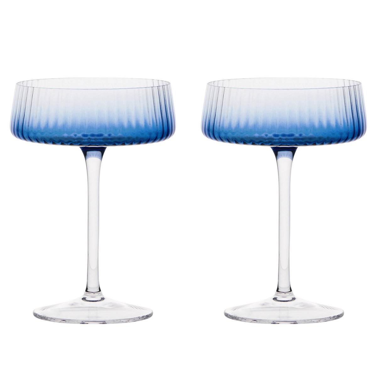 Set of 2 Empire Blue Champagne Coupe Glasses