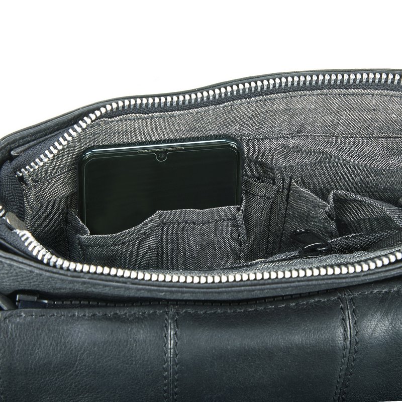 Venticinque sacca a tracolla Antigo City Black *Una borsa due stili *