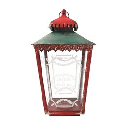 Red Christmas candle lantern H.50x24x24 cm
