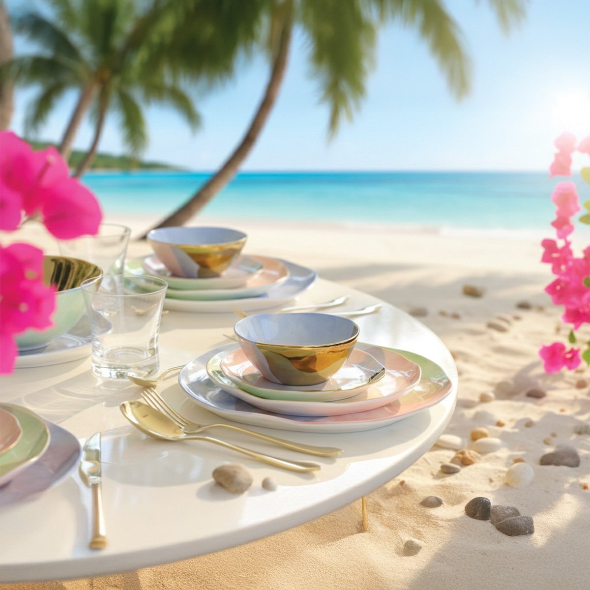 Assiette Plate Tricolor-Paradise