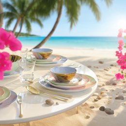 Assiette Plate Tricolor-Paradise