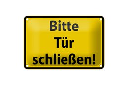 Tin sign warning sign 18x12cm Please close door decoration