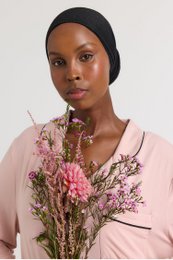 Set pigiama lungo in bambù rosa