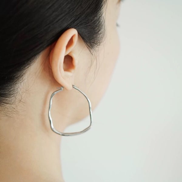 Orecchini a cerchio artistici minimalisti in stile giapponese
