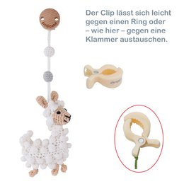 Crochet play arch pendant llama LUKE (organic)