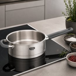 LUGANO Edelstahl Stielpfanne 24 cm