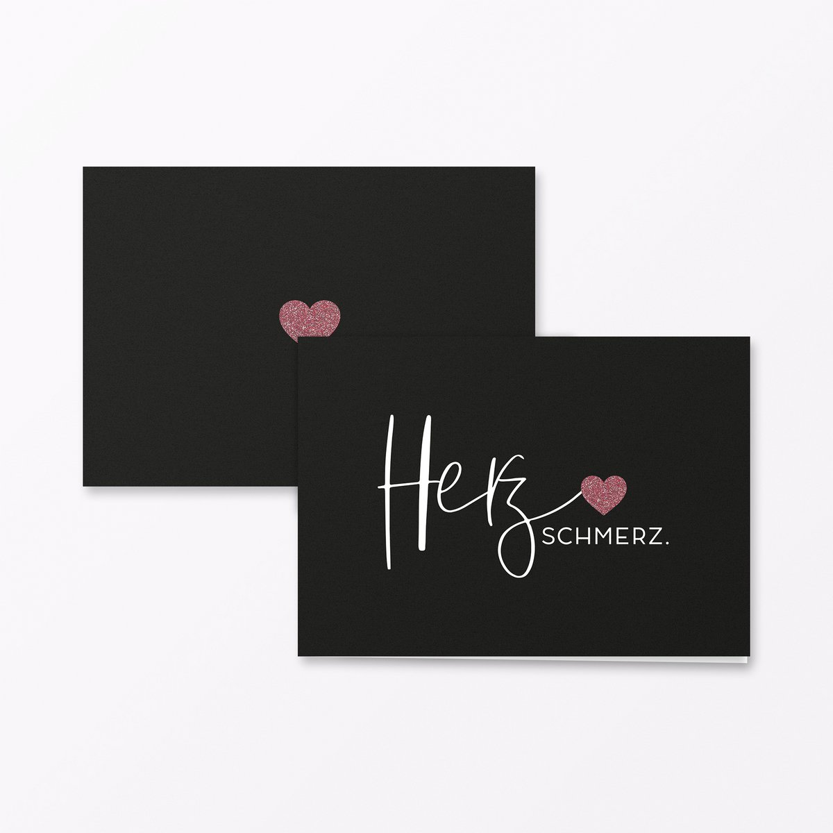 Sorgkort "Heartache" foldekort A6 landskab inkl. kuvert + efterbehandling