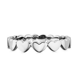 Ring 925/- sterling sølv rhodineret hjerter
