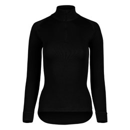 Dame top med lynlås 250gsm sort