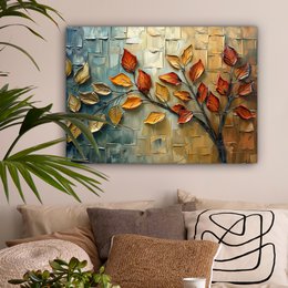 Canvas schilderij  - Wanddecoratie Boom - Abstract - Natuur - Kunst - Muurdecoratie woonkamer - Kamer decoratie modern - Abstracte schilderijen