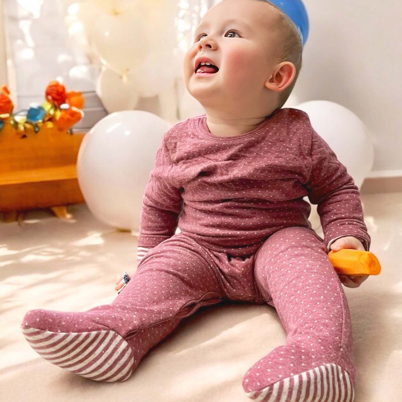 OrganicEra Organic Baby Footed Sleepsuit, Bordeaux