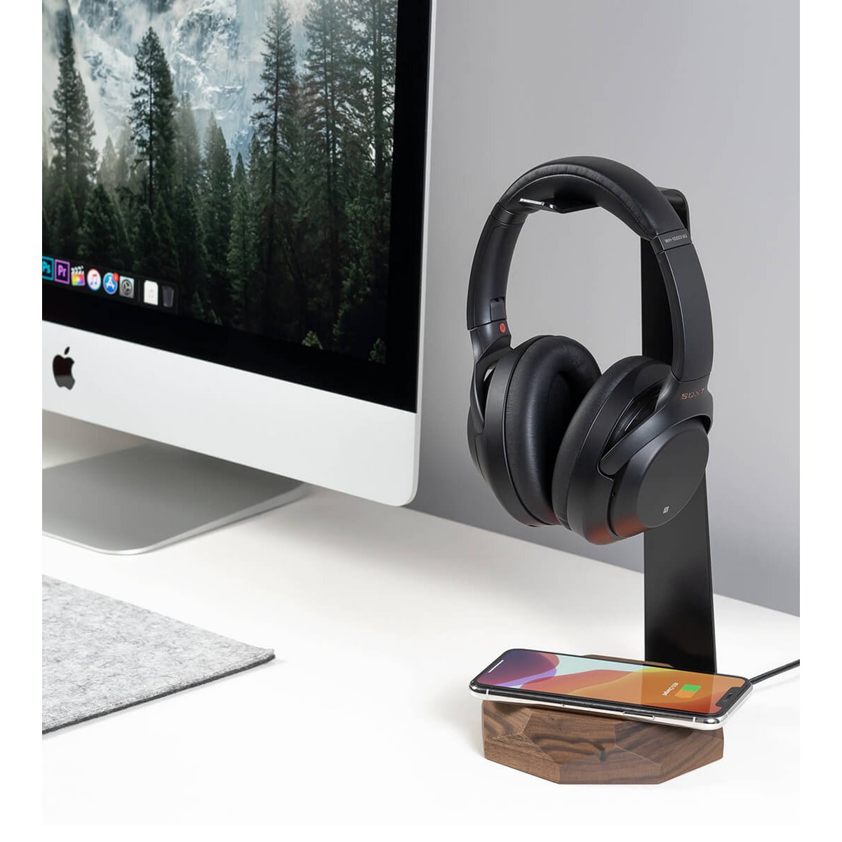 Soporte y cargador para auriculares 2 en 1
