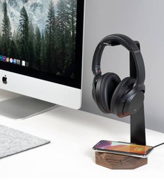 Soporte y cargador para auriculares 2 en 1