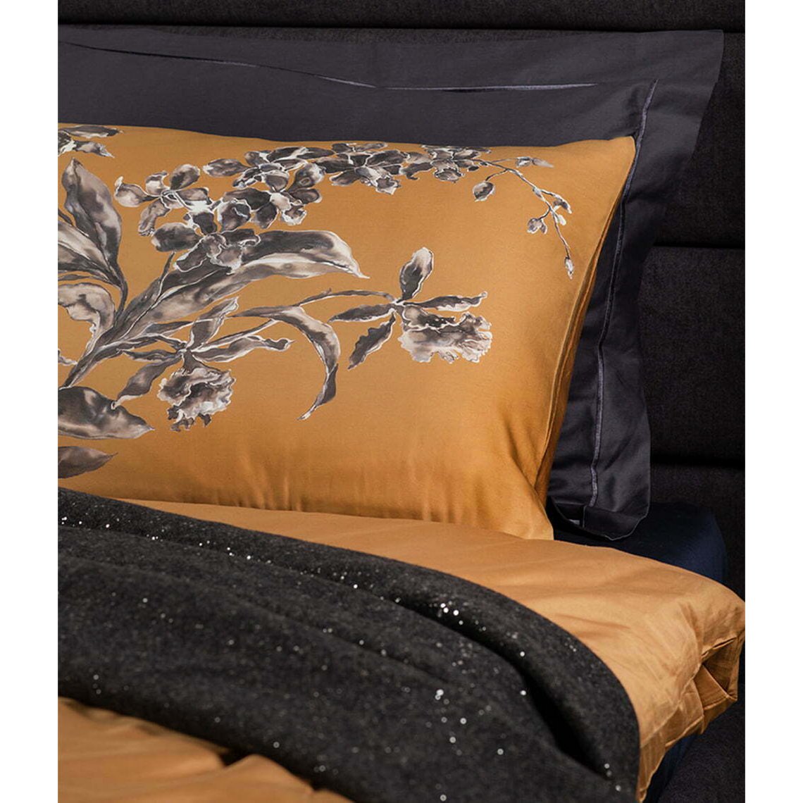 Sateen bed linen set Orchids Cinnamon