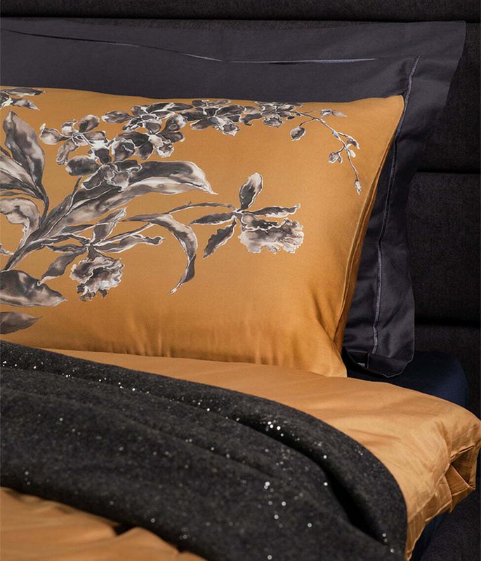 Sateen bed linen set Orchids Cinnamon
