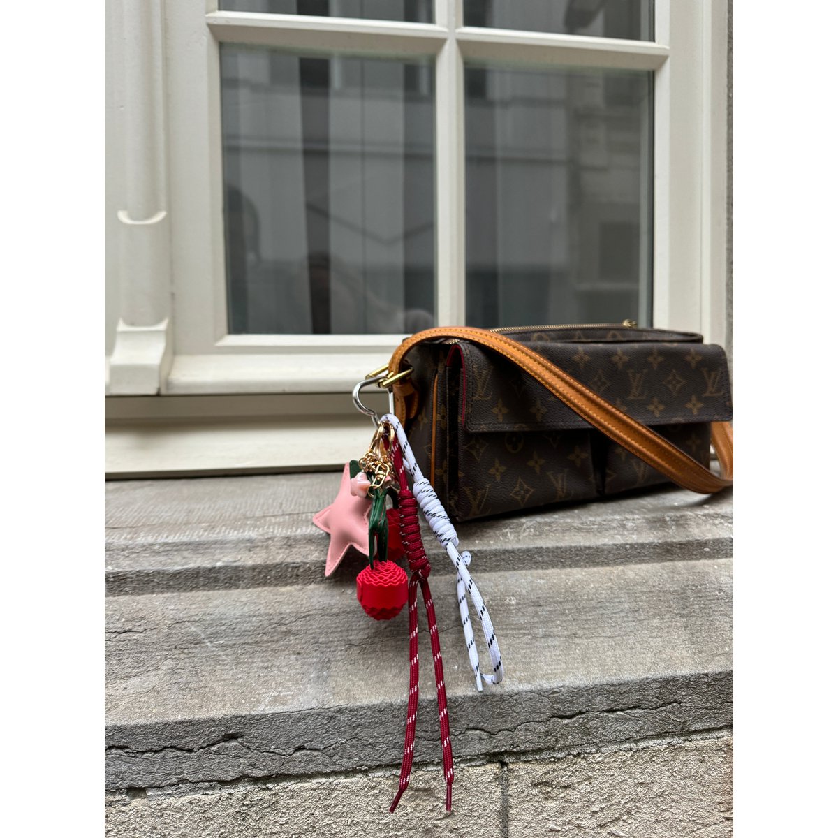 Pink stellar bag charm