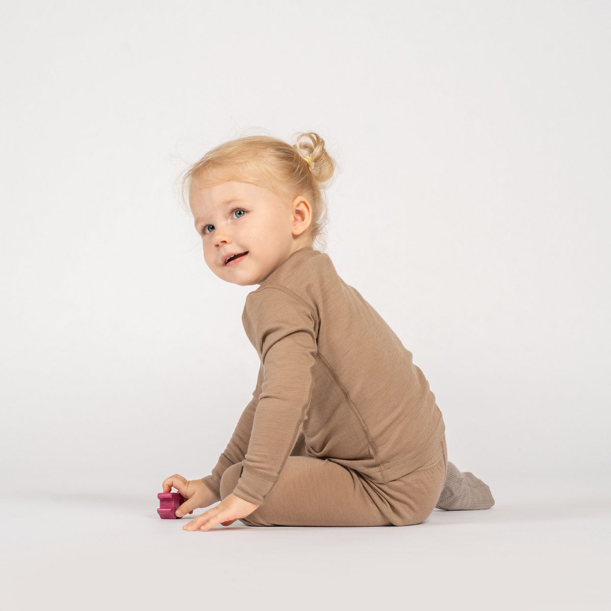 Kinder-Langarm-Set 160 Merino Beige
