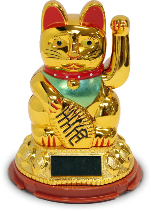 Lucky Cat Solar type, 12cm, gold
