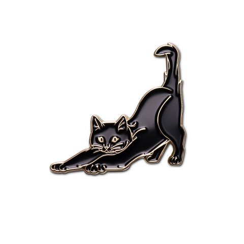 Emaille Pin "Stretchende Kat"