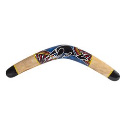 Boomerang in legno 50 cm | Con dipinti australiani | Suar Legno