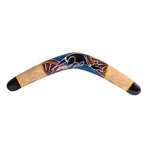 Wooden boomerang 50cm | With Australian paintings | Suar Wood