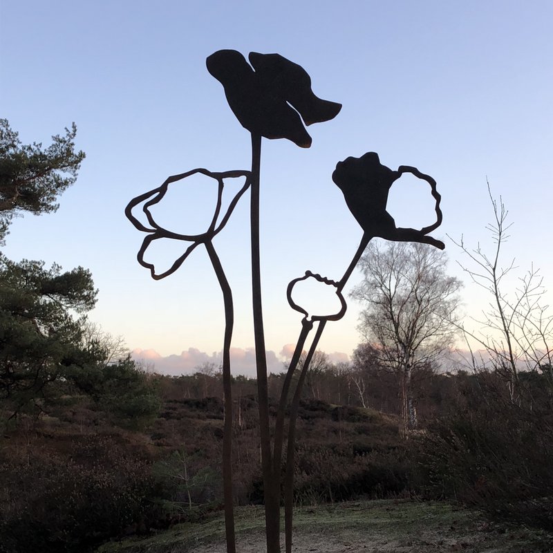 Poppy open up - Objeto de acero corten