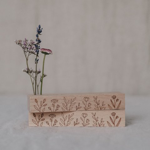 Card and flower holder set of 2 - 12 cm flower meadow (PU = 6 sets)