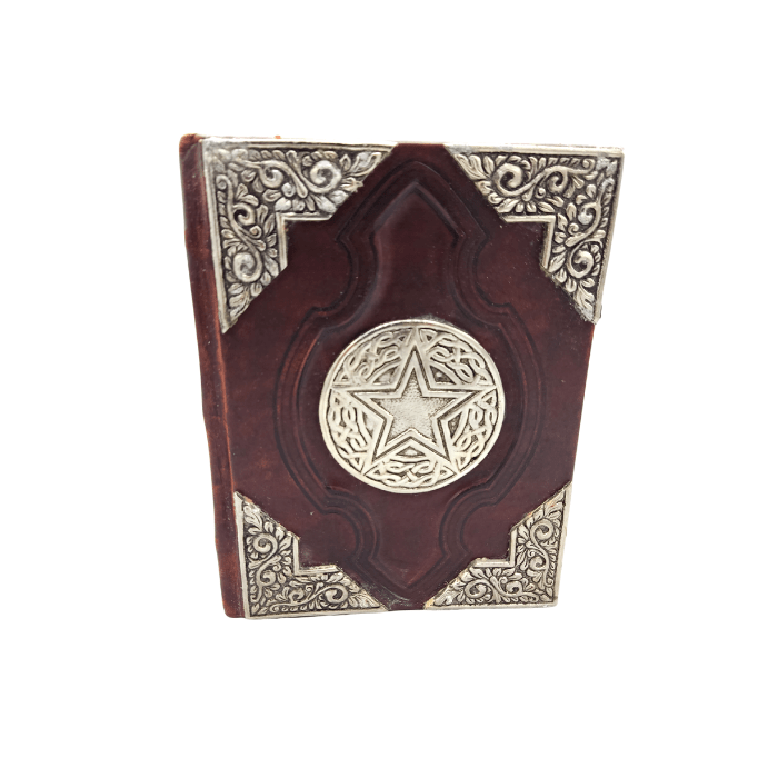 Journal cuir métal Pentacle 21 x 15 cm