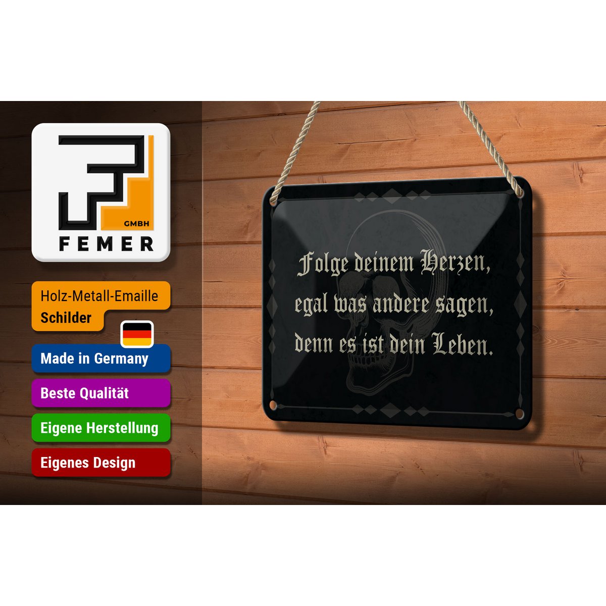 Tin sign saying 18x12cm follow your heart no matter what decoration