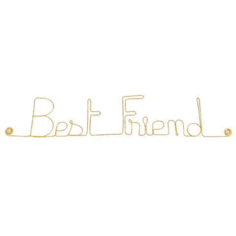 Wanddecoratie in gouden koperdraad - Verjaardags-/vriendschapscadeau "Beste Vriend" - om op te pinnen - Wandsieraden