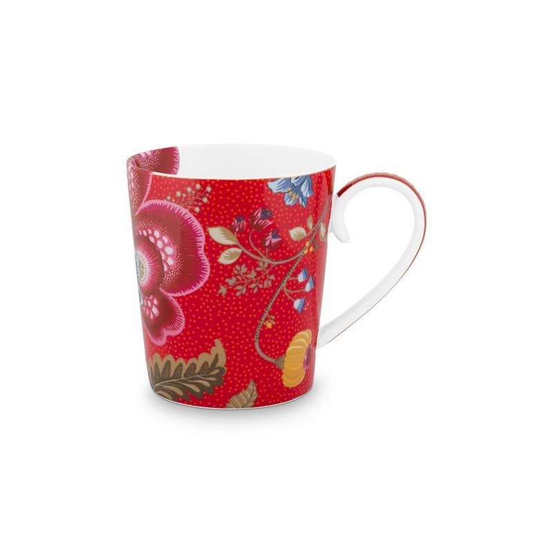 Rote Tasse mit errötenden Vögeln - C - 350 ml