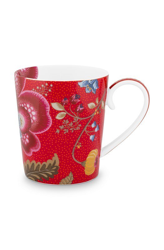 Rote Tasse mit errötenden Vögeln - C - 350 ml