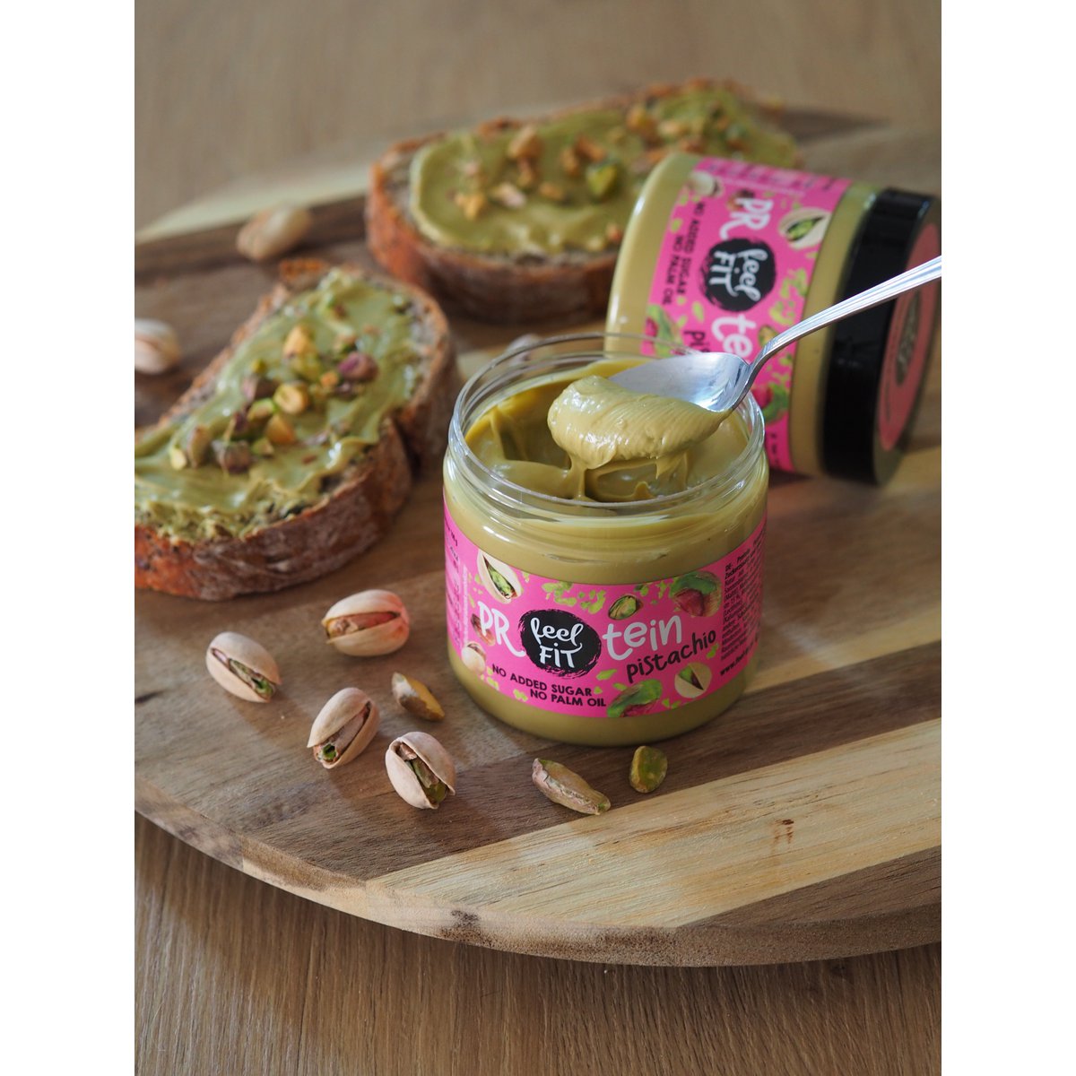 Feel FIT Protein Pistazienaufstrich, Proteincreme 24 %, ohne Zuckerzusatz, ohne Palmöl 200 g